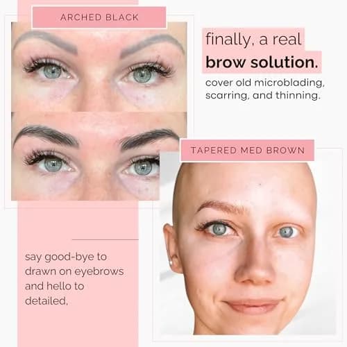 Brows by Bossy Temporary Eyebrow Tattoos Waterproof Tapered Black | Realistic, Long-Lasting & Waterproof thumbnail 4