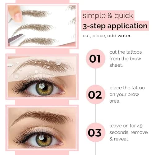 Brows by Bossy Temporary Eyebrow Tattoos Waterproof Tapered Black | Realistic, Long-Lasting & Waterproof thumbnail 5