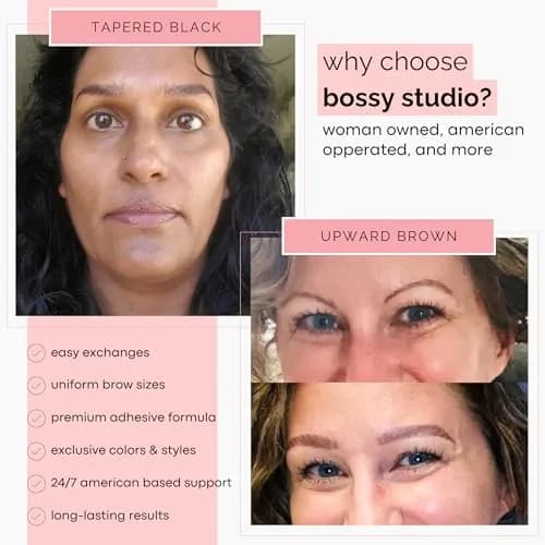 Brows by Bossy Temporary Eyebrow Tattoos Waterproof Tapered Black | Realistic, Long-Lasting & Waterproof thumbnail 8