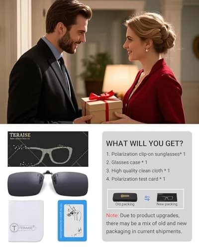 TERAISE Clip On Polarized Sunglasses for Men & Women | 13.6 cm (5.35 inches) Total Width thumbnail 6