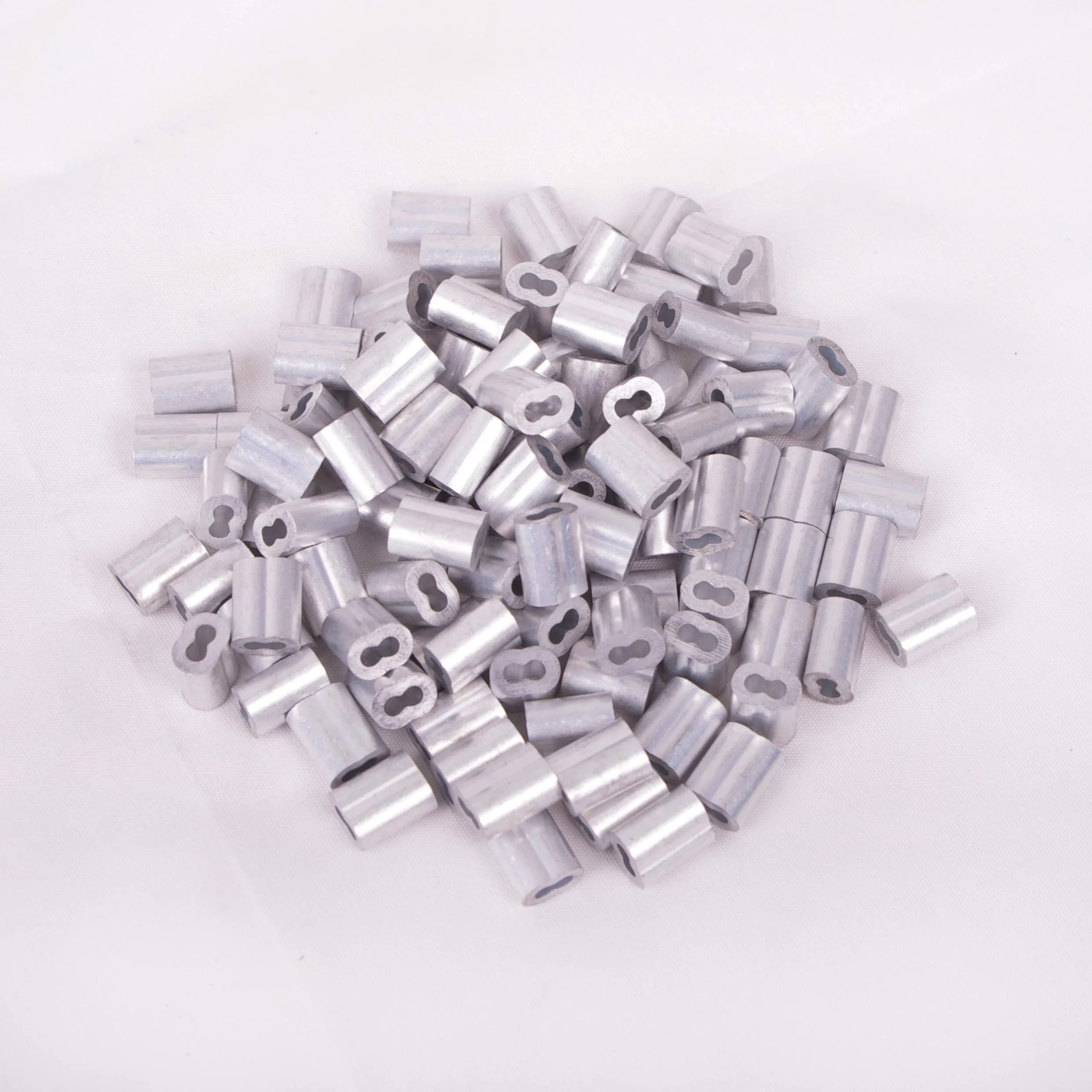 HIGOOD Aluminum Crimping Loop Sleeve for 3/32" Diameter Wire Rope and Cable | Strong, US-Standard, Economical - main product image