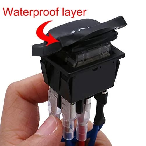TWTADE Waterproof Momentary Polarity Reverse Switch for DC Motors 12V 10A | 6 Pin 3 Position ON-Off-ON Rocker Toggle thumbnail 5