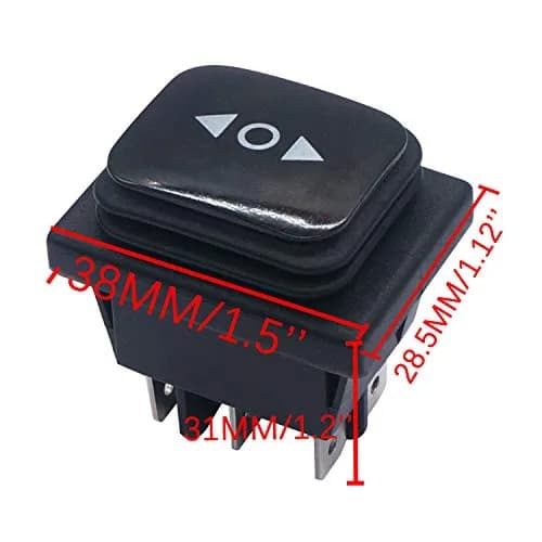 TWTADE Waterproof Momentary Polarity Reverse Switch for DC Motors 12V 10A | 6 Pin 3 Position ON-Off-ON Rocker Toggle thumbnail 2