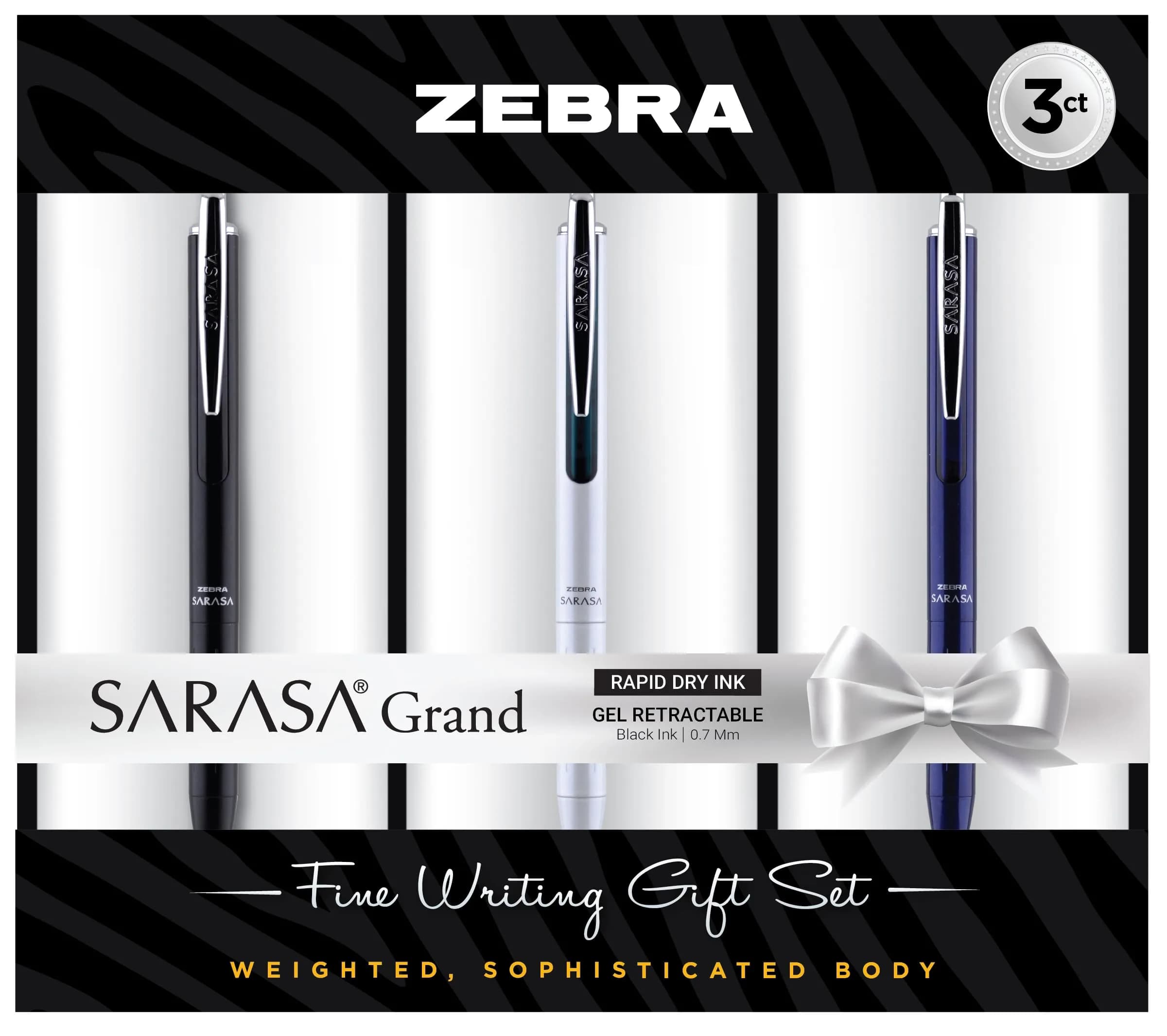 Zebra Pen SARASA Grand Gel Pen 0.7mm | Brass Body, Smear-Resistant Black Ink - main product image