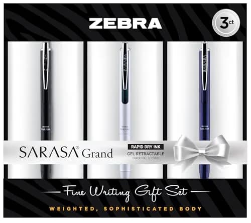 Zebra Pen SARASA Grand Gel Pen 0.7mm | Brass Body, Smear-Resistant Black Ink thumbnail 1