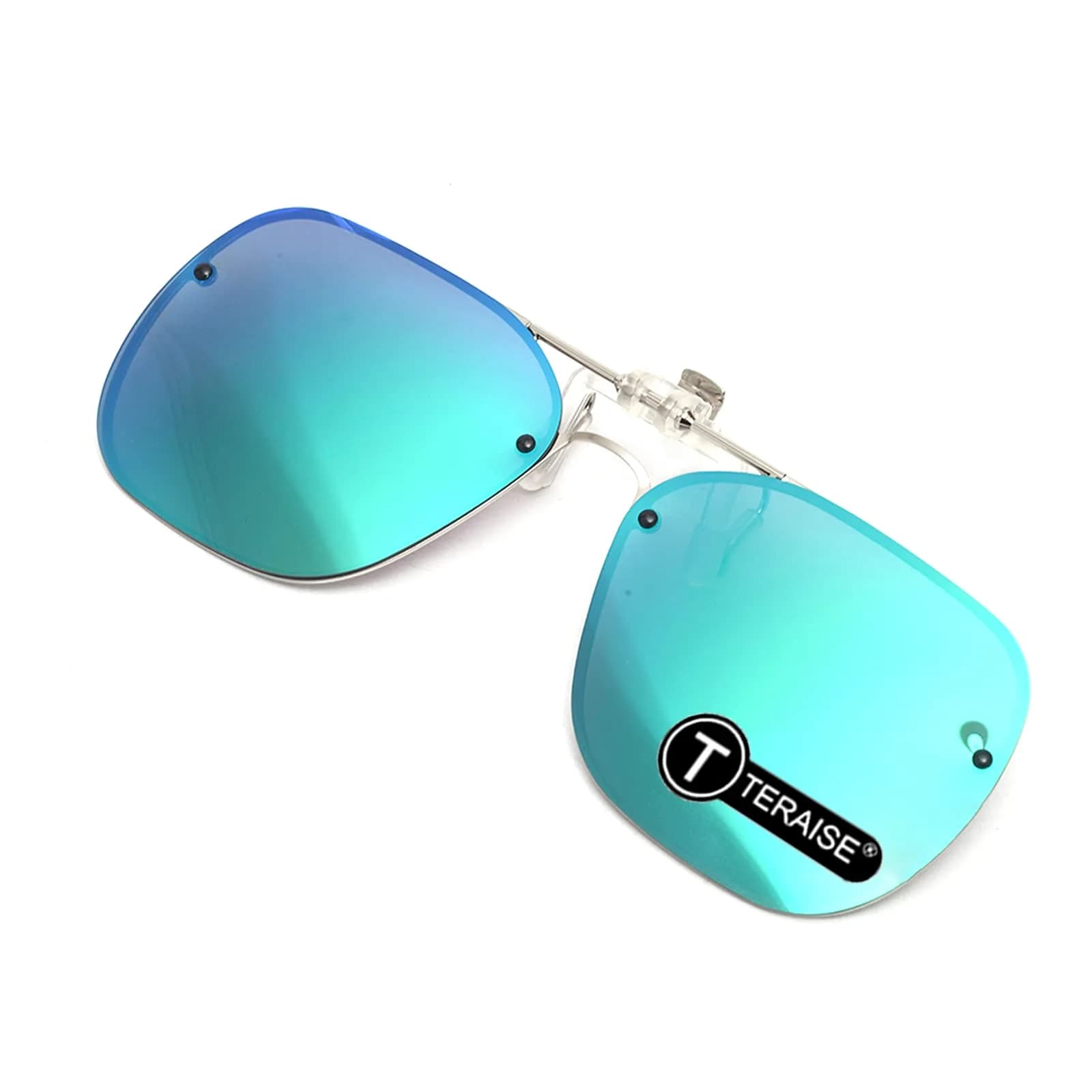 TERAISE Clip On Sunglasses for Prescription Glasses, Polarized UV400 Anti-Glare 60mm (2.36 inches) | HD Polarized Lenses for Driving — 16green