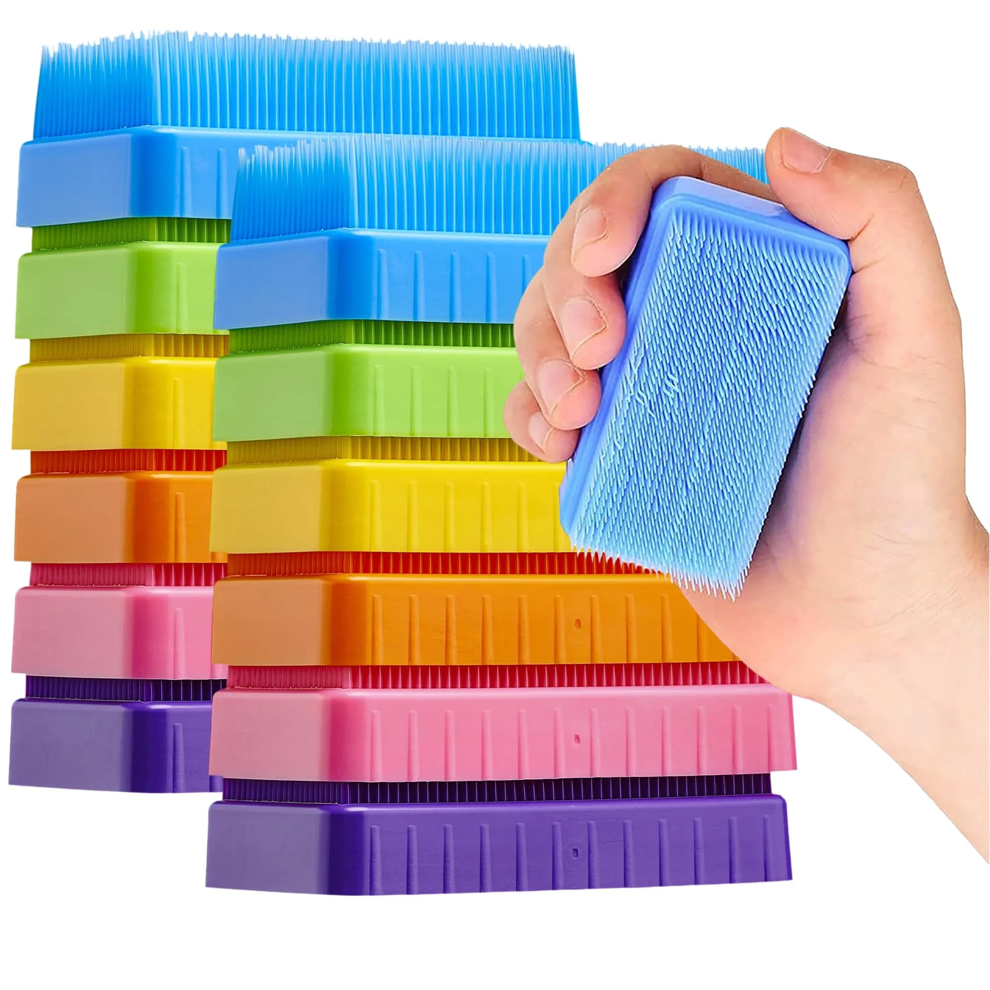 Special Supplies Sensory Therapy Brushes (12-Pack, Colored) | Soft Flexible Bristles for Kids & Adults