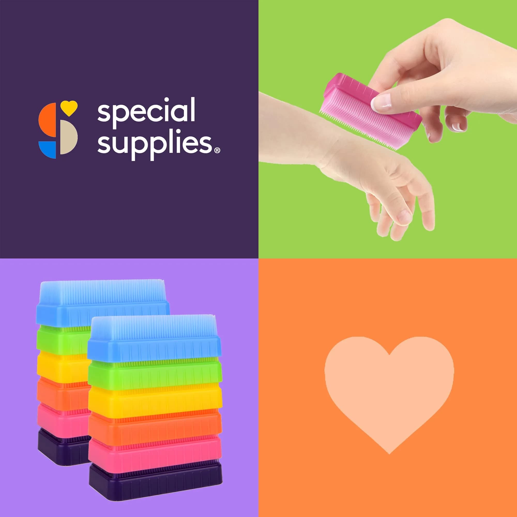 Special Supplies Sensory Therapy Brushes (12-Pack, Colored) | Soft Flexible Bristles for Kids & Adults - view 5