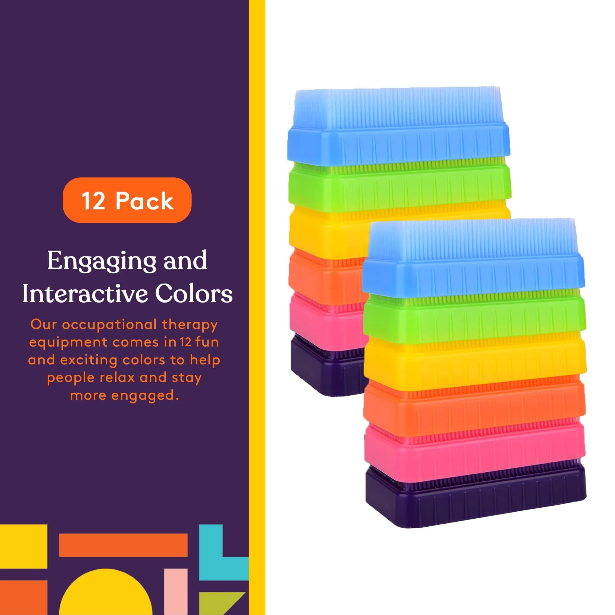 Special Supplies Sensory Therapy Brushes (12-Pack, Colored) | Soft Flexible Bristles for Kids & Adults - view 7
