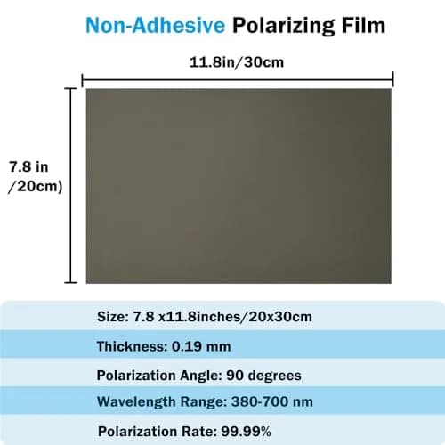 RENIAN Polarized Film Sheets 3 PCS 20x30cm | Demonstrates Polarization & Reduces Glare thumbnail 2