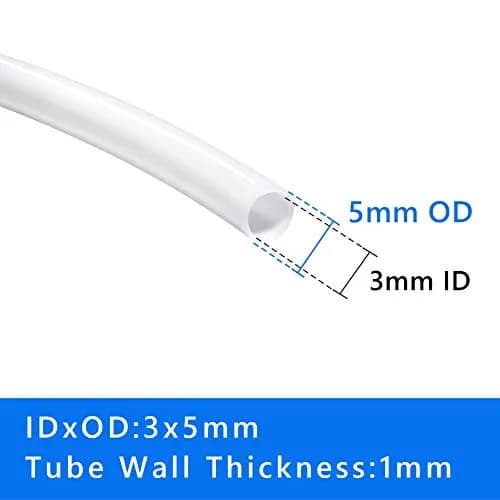 Quickun 3mm ID x 5mm OD PTFE Teflon Tubing 3.3Ft for 3D Printer | High-Temperature Resistant, Flexible, Long-Lasting thumbnail 2