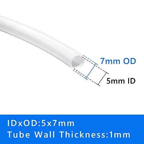 Quickun PTFE Teflon Tubing 5mm ID x 7mm OD x 3.3ft (1m) White | High Temp & Chemical Resistant Flexible Tubing thumbnail 2