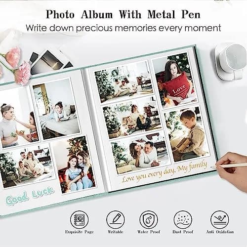 Spbapr Photo Album 11x10.6 in | Linen Cover DIY Scrapbook with 40 Blank Pages thumbnail 5