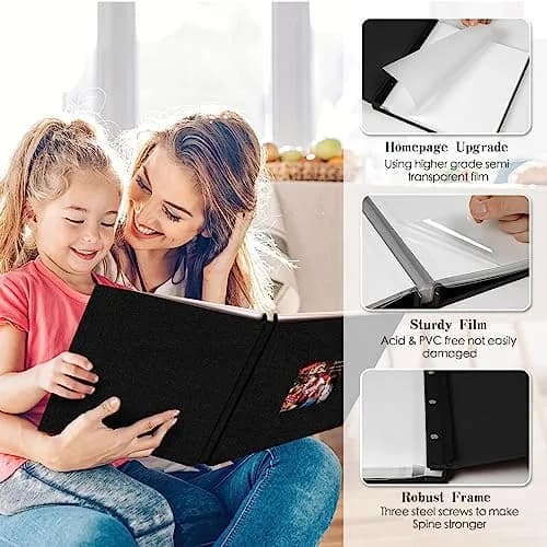 Spbapr Photo Album 11x10.6 in | Linen Cover DIY Scrapbook with 40 Blank Pages thumbnail 3