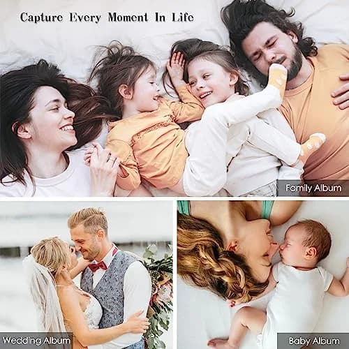 Spbapr Display Album 11x10.6 inches | Linen Cover, 40 Pages, Magnetic Self-Adhesive, DIY Scrapbook with Metal Pen, Orange thumbnail 6