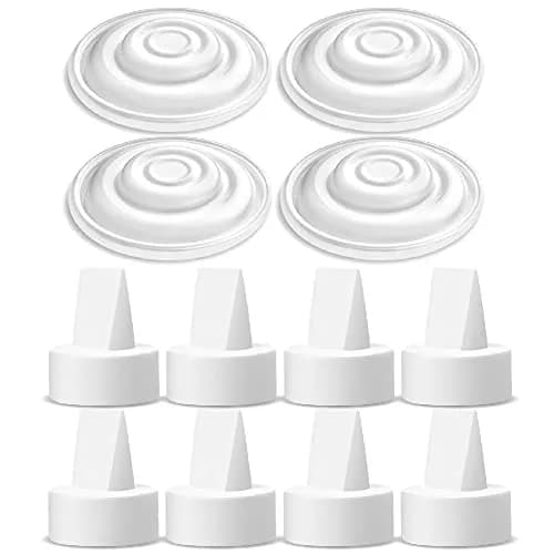 Maymom Replacement Duckbill Valves & Silicone Membranes for Spectra Pumps (8 Valves, 4 Membranes) | BPA-Free, FDA Registered — White