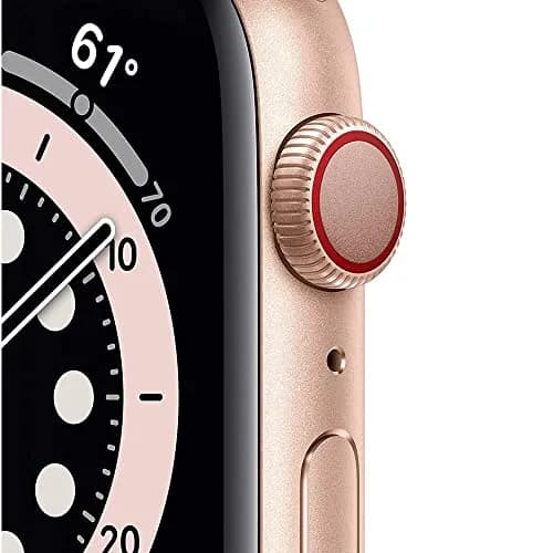 Apple Watch Series 6 (GPS + Cellular, 44mm) - Gold Aluminum Case with Pink Sport Band | Always-On Retina Display thumbnail 2