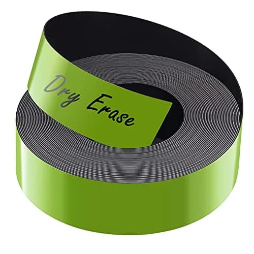 LLPT Dry Erase Magnetic Label Strips 1" x 26 Ft (30.48 cm x 7.93 m) Green | Reusable & Mess-Free Organization thumbnail 1