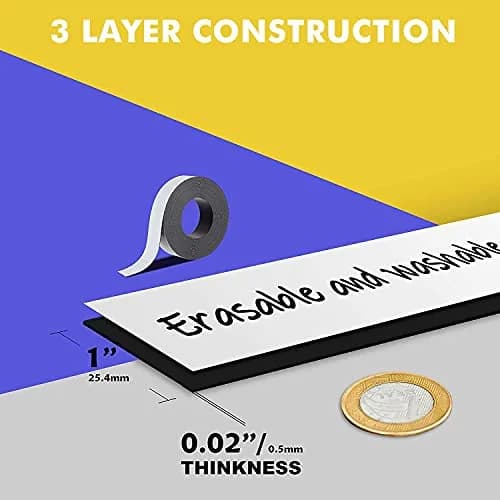LLPT Dry Erase Magnetic Label Strips 1" x 26 Ft (30.48 cm x 7.93 m) Green | Reusable & Mess-Free Organization thumbnail 3