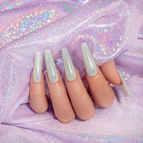 RARJSM Silver Holographic Gel Nail Polish 7.5ml (0.25 Fl Oz) | Salon Quality Sparkle thumbnail 4