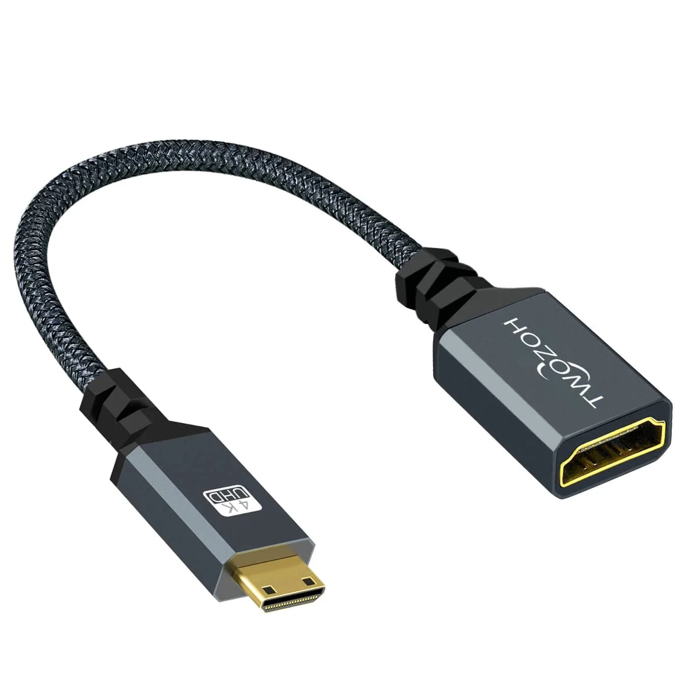 Twozoh Mini HDMI to HDMI Adapter 20cm (0.6FT) | Supports 4K@60Hz, 1080P, 3D - view 7