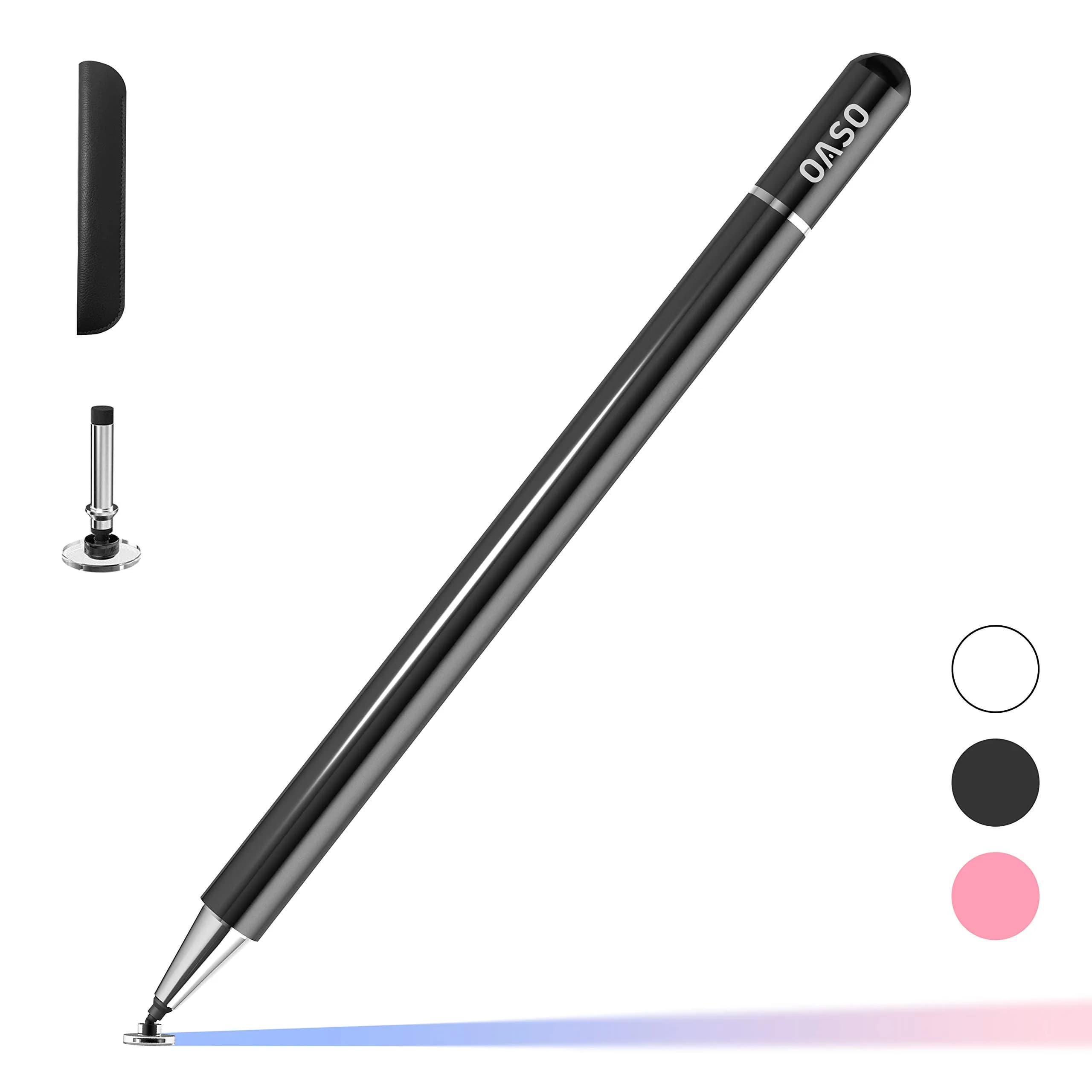 OASO Universal Stylus Pen - Black Disc Tip with Magnetic Cap, 16cm (6.3in) - main product image