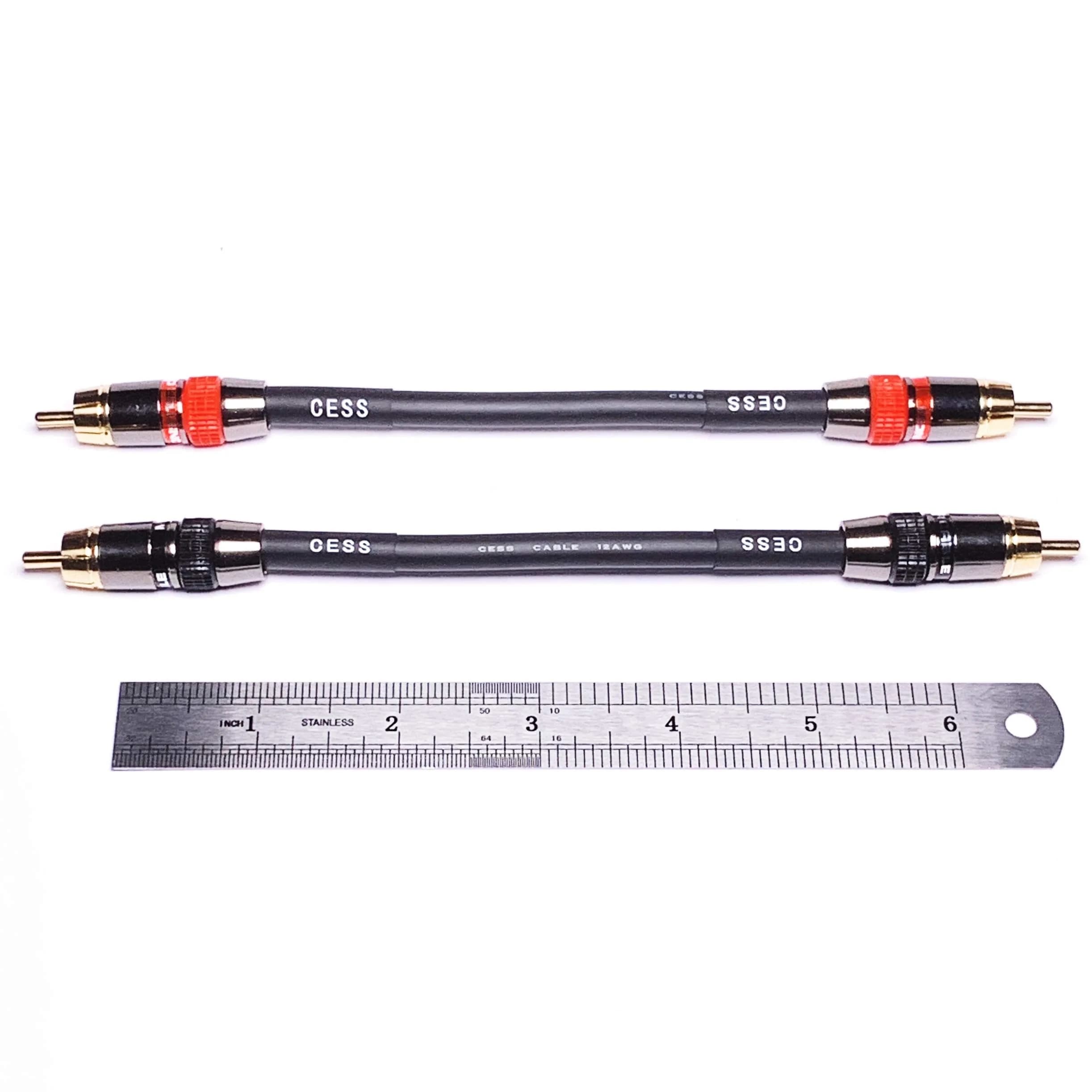 CNCESS Low Noise 12 Gauge RCA Audio Cable 10cm (4 Inches) | Premium Shielded for Audio Systems - view 2