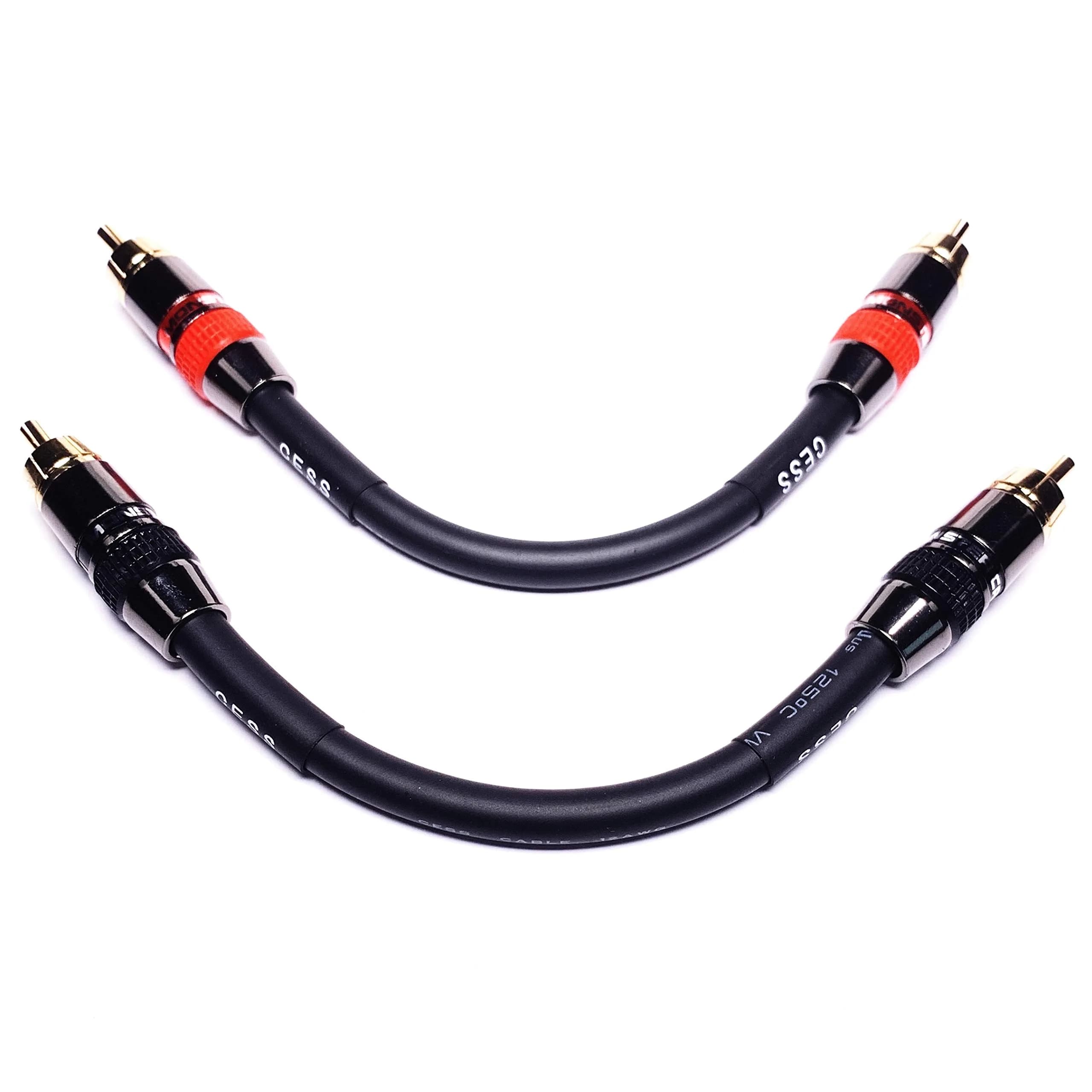 CNCESS Low Noise 12 Gauge RCA Audio Cable 10cm (4 Inches) | Premium Shielded for Audio Systems - view 3