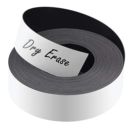 LLPT Dry Erase Magnetic Label Strips 1” x 26 Ft (2.54cm x 7.92m) | White, Reusable, Cutable thumbnail 1