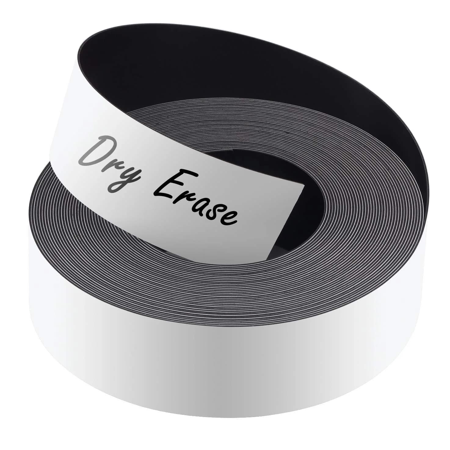 LLPT Dry Erase Magnetic Label Strips 1” x 26 Ft Yellow | Reusable & Water-Resistant for Metallic Surfaces — 1” x 26 Ft
