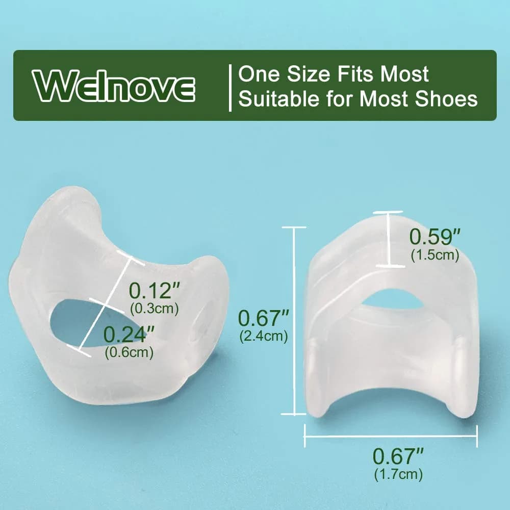 Welnove Gel Toe Separator Small Toe Cushions Pack of 12 | Prevents Rubbing & Reduces Pressure thumbnail 2