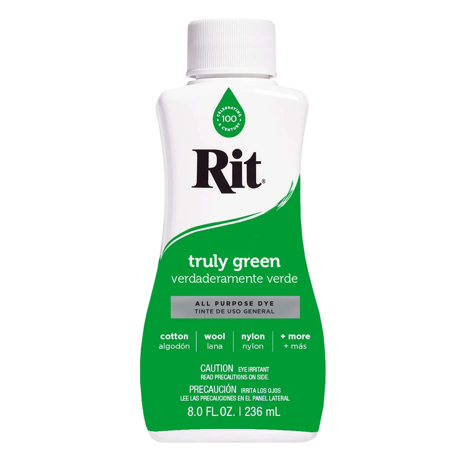 Rit All-Purpose Liquid Fabric Dye - Truly Green, 237ml (8 Fl Oz) for Cotton, Linen, Silk, Wool, Rayon, Nylon - main product image
