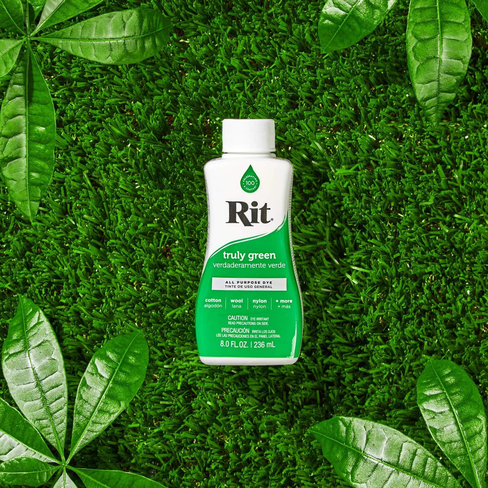 Rit All-Purpose Liquid Fabric Dye - Truly Green, 237ml (8 Fl Oz) for Cotton, Linen, Silk, Wool, Rayon, Nylon - view 2