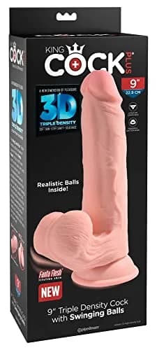 KING COCK Triple Density Realistic Strap-On Harness Compatible Cock 23cm (9in) | Vanilla thumbnail 1