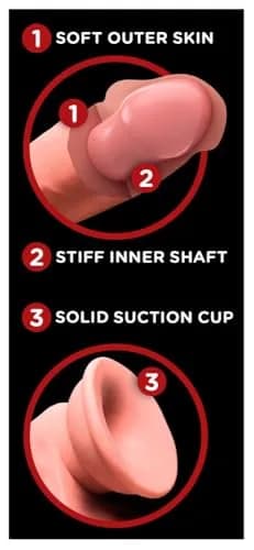 KING COCK Triple Density Realistic Strap-On Harness Compatible Cock 23cm (9in) | Vanilla thumbnail 5