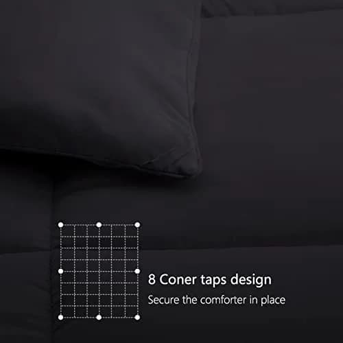 TEXARTIST Queen Comforter All Season Down Alternative Black | Breathable & Soft Bedding thumbnail 6