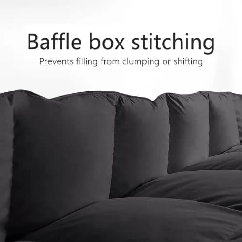 TEXARTIST Queen Comforter All Season Down Alternative Black | Breathable & Soft Bedding thumbnail 3