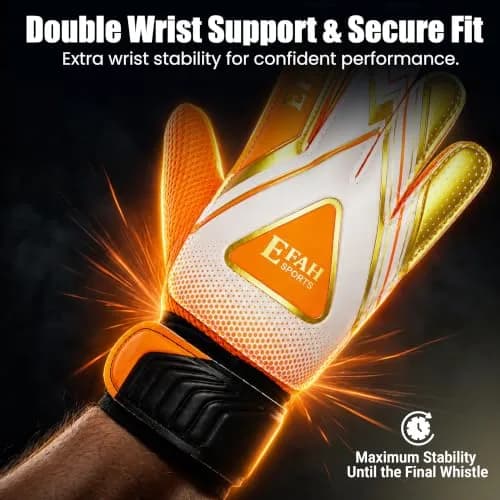 EFAH SPORTS Soccer Goalie Goalkeeper Gloves for Kids Boys Youth | Breathable, Adjustable Fit, Anti-slip Grip thumbnail 3