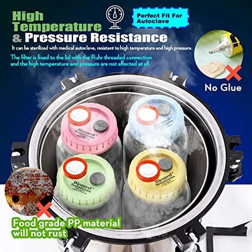 Biomed Solutions 6Pcs Regular Mouth Mushroom Liquid Culture Lids 70mm | Autoclavable & Reusable for Mycology thumbnail 7