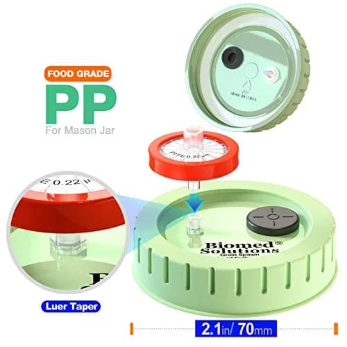 Biomed Solutions 6Pcs Regular Mouth Mushroom Liquid Culture Lids 70mm | Autoclavable & Reusable for Mycology thumbnail 2