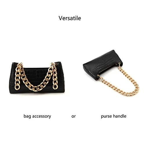 Xiazw Heavy Chunky Aluminum Metal Purse Handle Bag Chain Strap Replacement 23 inches (58.42 cm) | Punk Design with Snap Hooks thumbnail 6