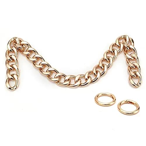 Xiazw Heavy Chunky Aluminum Metal Purse Handle Bag Chain Strap Replacement 23 inches (58.42 cm) | Punk Design with Snap Hooks thumbnail 1