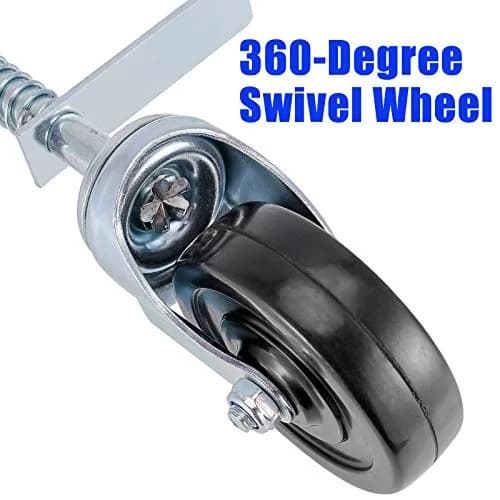 ZEONHAK Heavy Duty Spring Loaded Gate Caster Wheel 4 Inch (10.16 cm) | Supports 250-500 lbs (113-227 kg) Per Wheel thumbnail 3