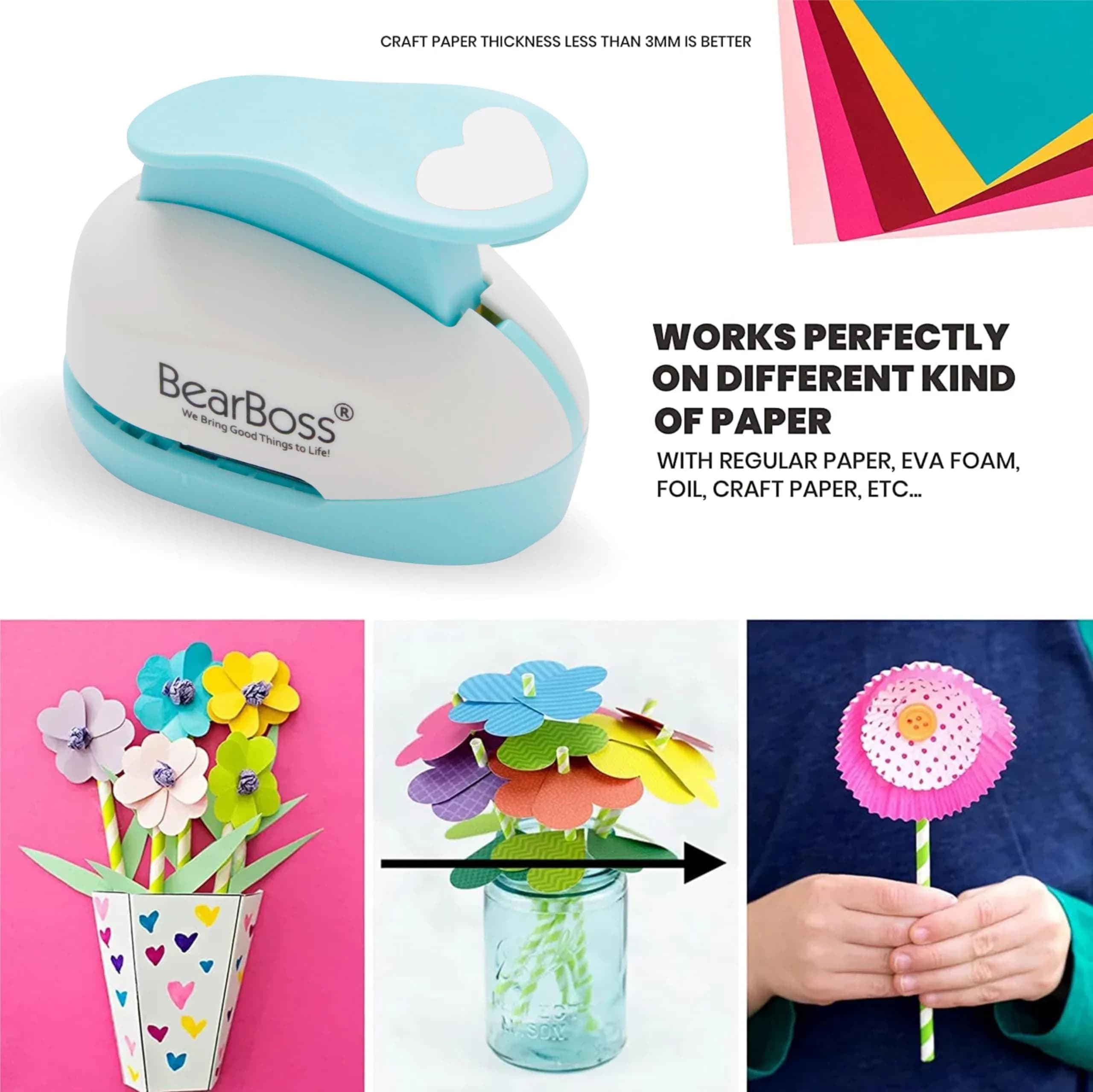 BearBoss 6-Shape Craft Hole Punch Set | 1-Inch Punch Diameter - view 5
