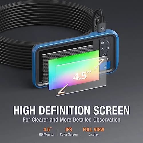 Teslong MS450 Dual Lens Borescope Inspection Camera 15m (49.2ft) with 4.5" IPS Screen | Industrial Pipe Sewer Drain Camera thumbnail 5