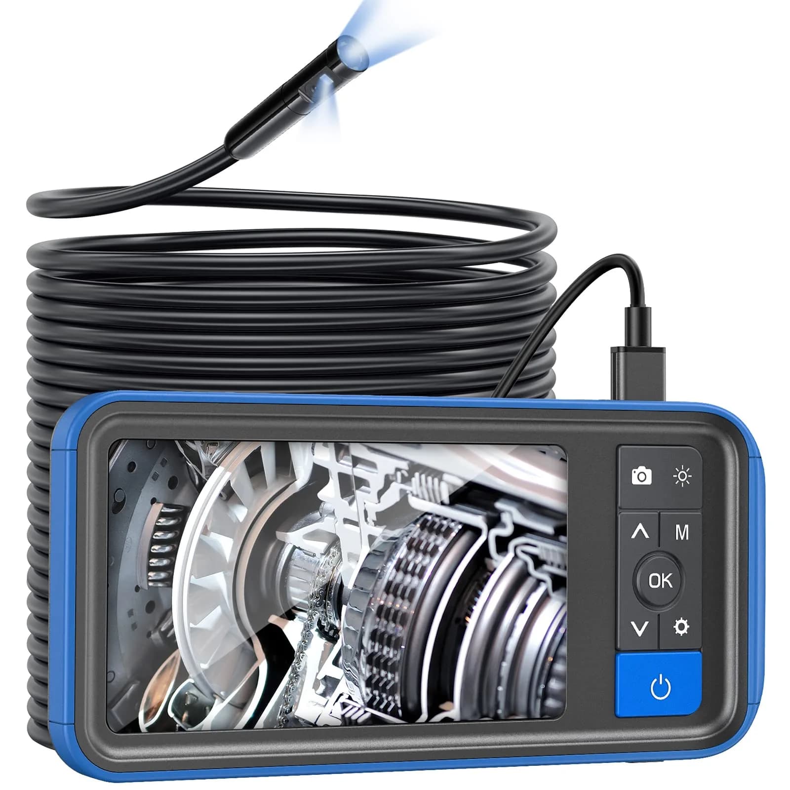 Teslong MS450 Dual Lens Borescope Inspection Camera 15m (49.2ft) with 4.5" IPS Screen | Industrial Pipe Sewer Drain Camera - main product image