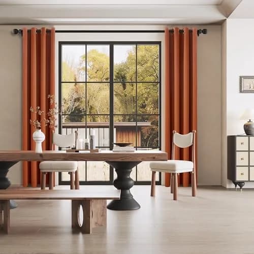 DUALIFE Terracotta Curtains-Rust Blackout Curtains for Small Windows 54 Inch Length | Room Darkening & Thermal Insulated thumbnail 2