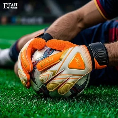 EFAH SPORTS Goalkeeper Gloves for Kids Boys Youth Size 5 (Orange) | Breathable & Adjustable Wrist Support thumbnail 5