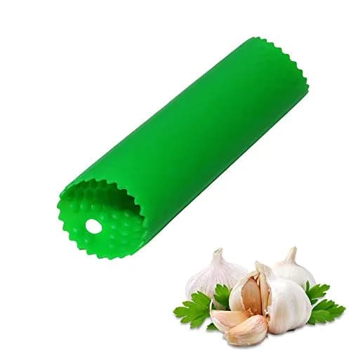 Sinnsally Silicone Garlic Peeler Roller Keeper Green | Easy Quick Garlic Peeling Kitchen Tool thumbnail 1