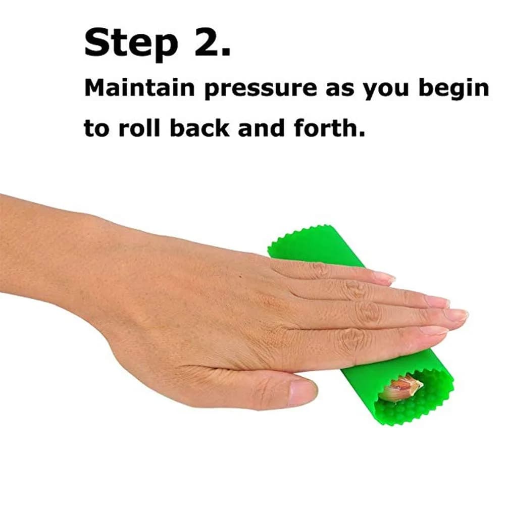 Sinnsally Silicone Garlic Peeler Roller Keeper Green | Easy Quick Garlic Peeling Kitchen Tool - view 3